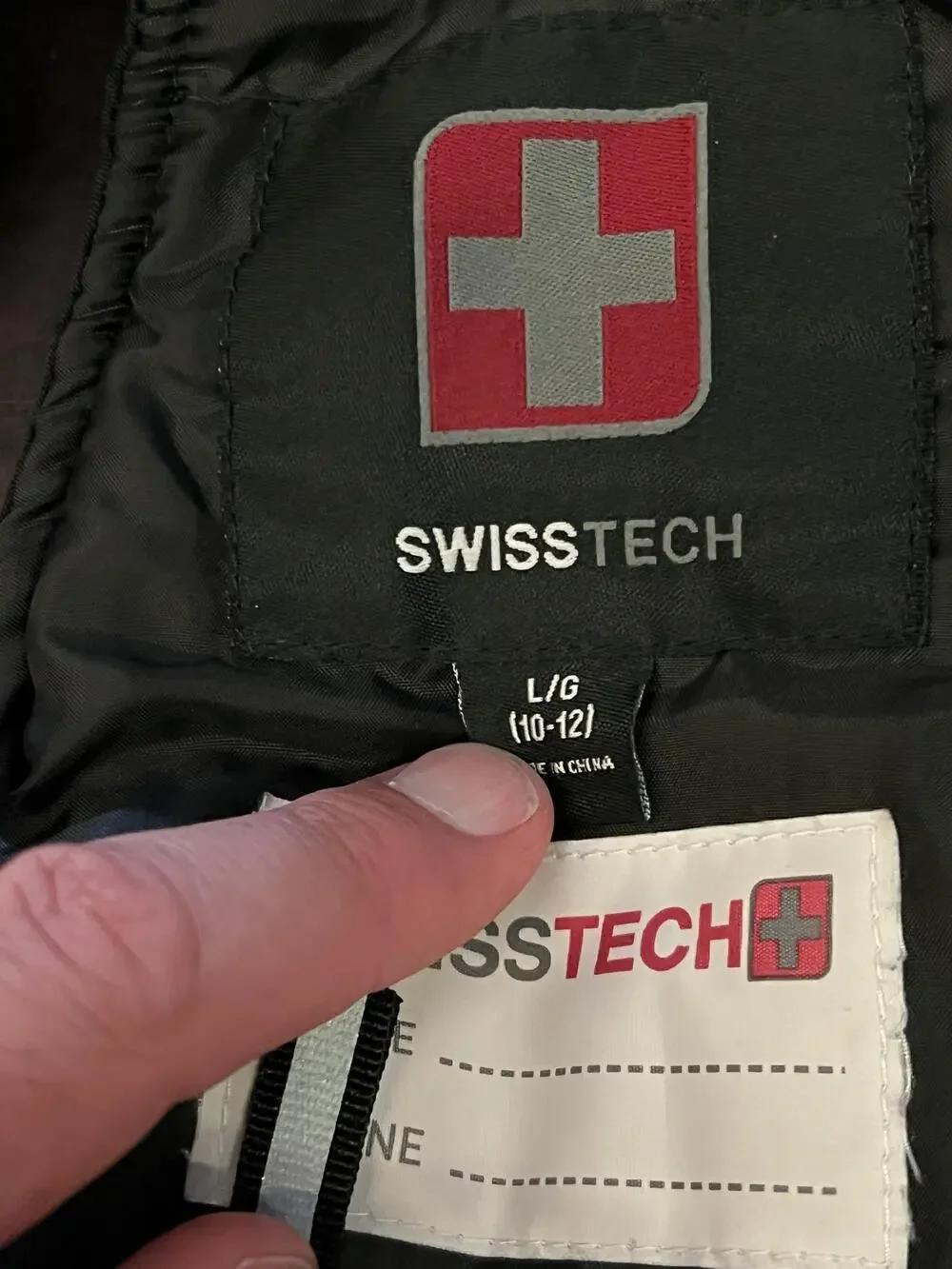 SwissTech Ski Pants Kids 10-12 Black Insulated Bib Snow Cargo Adjustable Waist